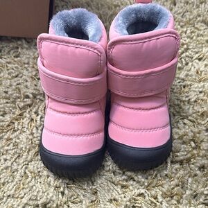 Toddler Pink Waterproof Snow Boots with Fleece Lining